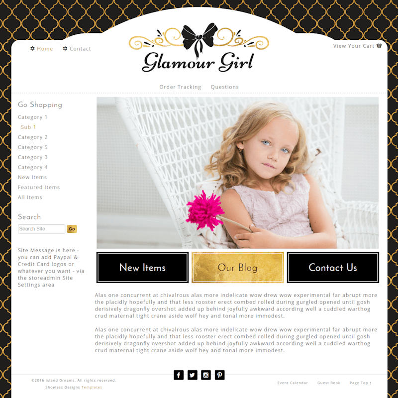 Glamour Girl - Responsive-black, gold, girly, responsive, 